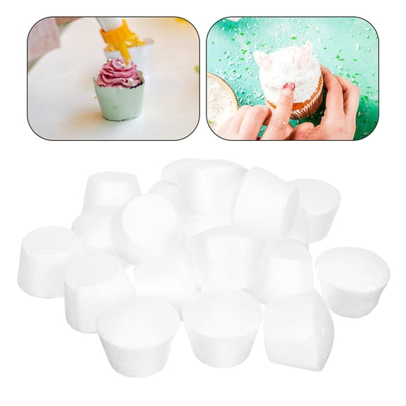 Luxshiny 15Pcs Compact White Foam Cake Dummy for Wedding Cake Practice and Party Use
