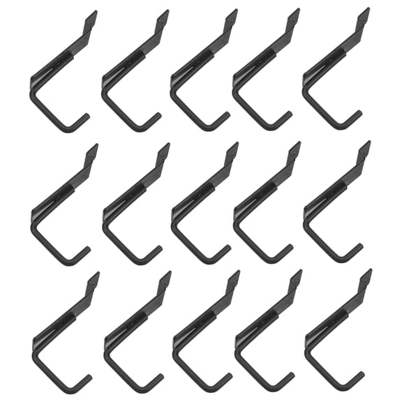 Luxshiny 15-Piece Metal J Hooks Set for Garage Organizer, Tool Storage, and Store Display Panels