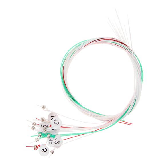 Luxshiny 15Pcs Lyre String Set for Balalaika Assorted Color Sturdy and Crisp Sound Strings