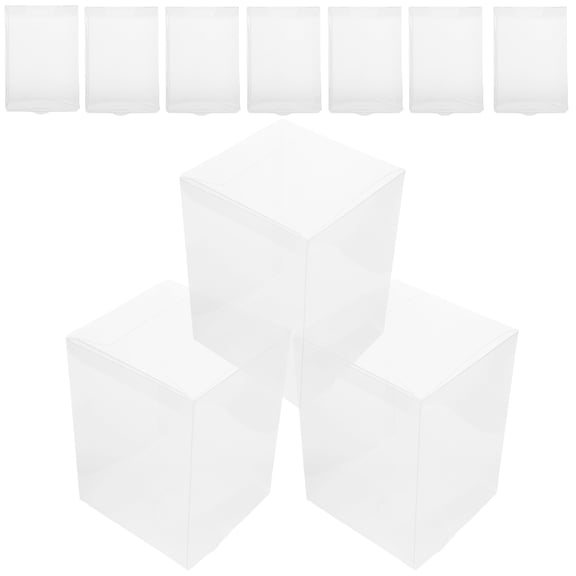 Luxshiny 15Pcs Transparent Cube Candy Boxes Clear Plastic Boxes for Chocolate Storage