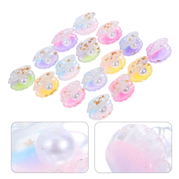 Luxshiny 16Pcs DIY Seashell Charms for Crafts Resin Assorted Color Simple and Design