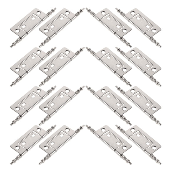 Luxshiny 16Pcs Plated Silver Kitchen Cabinet Hinges with Stable Load Bearing for Versatile Furniture Hardware Replacement