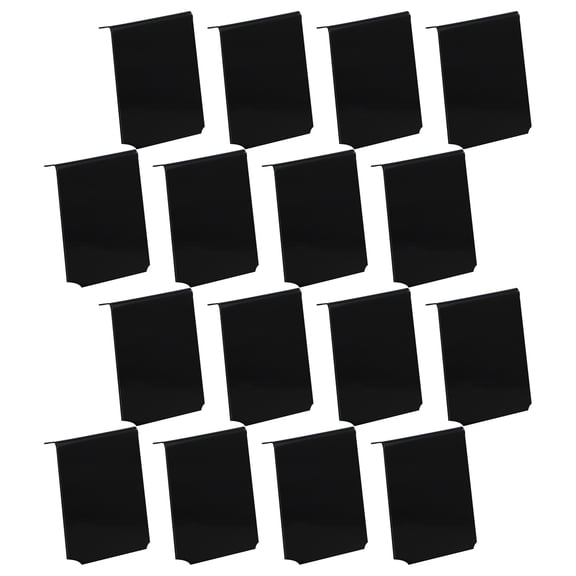 Luxshiny 16Pcs Plastic Basket Bin Labels Clip Black PVC Sign Holders for Supermarket Random Style