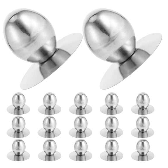 LITINKIMI 18Pcs Plated Silver Universal Lid Handles with Anti Scalding Stainless Steel Grip