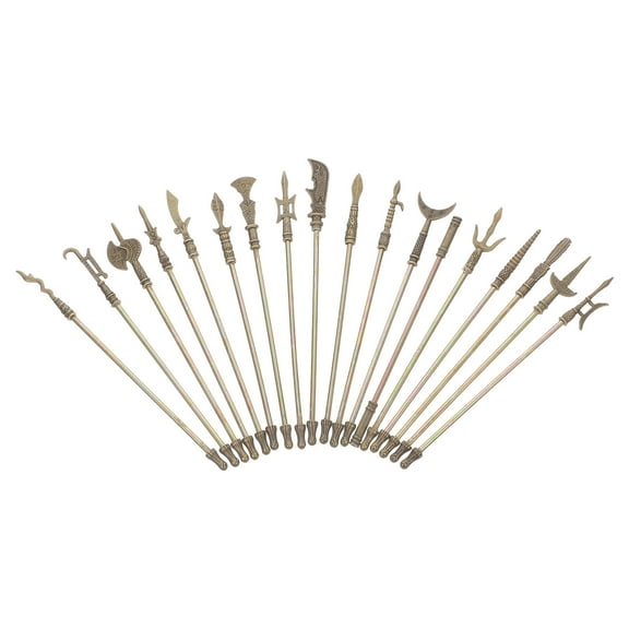 Luxshiny Zinc Alloy Ancient Arms Models Light Brown for Decor Precision Craftsmanship 18Pcs