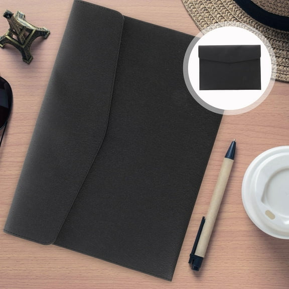 Luxshiny Black A4 Document Organizer Folder Closure, 13.05x9.63x0.39in, 1 Pack for Office and Home Storage