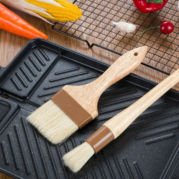 Luxshiny 1Pack Cooking Brush Wooden Handle Light Yellow Baking Tool for Home Cooks Baking Grilling