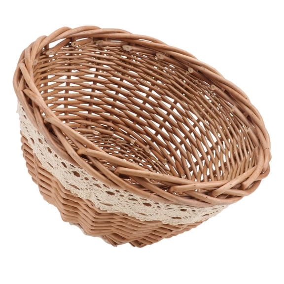 Luxshiny 1Pack Decorative Basket Woven Basket Rattan Light Brown for Kitchen Storage Use