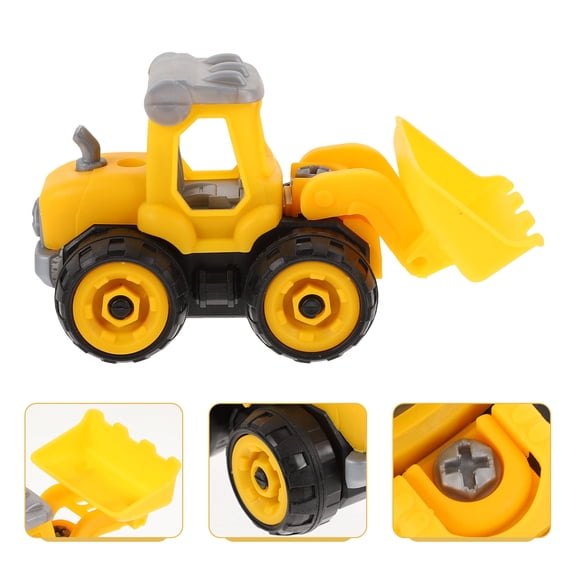 Luxshiny 1Pack Engineering Vehicle Model Toy Yellow Plastic Car Toy for Kids Holiday Celebration and Fun