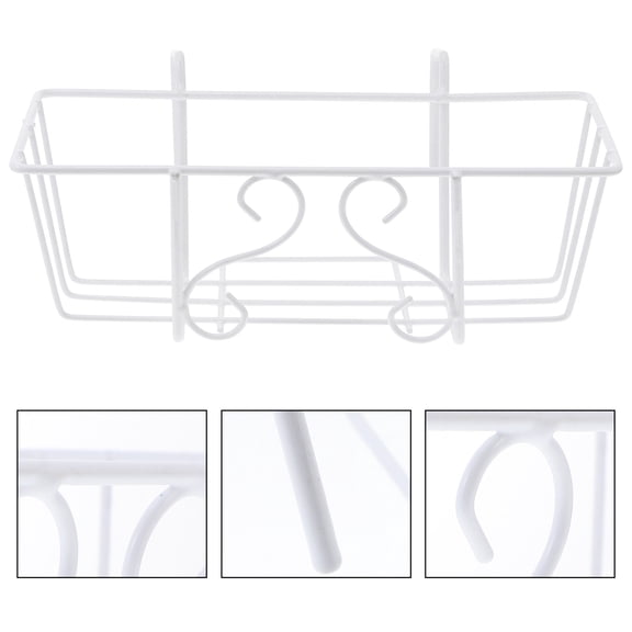 Luxshiny 1Pack Iron Patio Railing Planter Brackets White Plant Holder for Garden Decoration