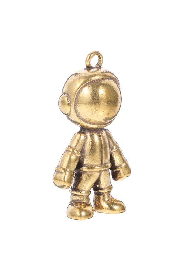 1Pack Metal Keychains Copper Golden Robot Shape For Everyday Use