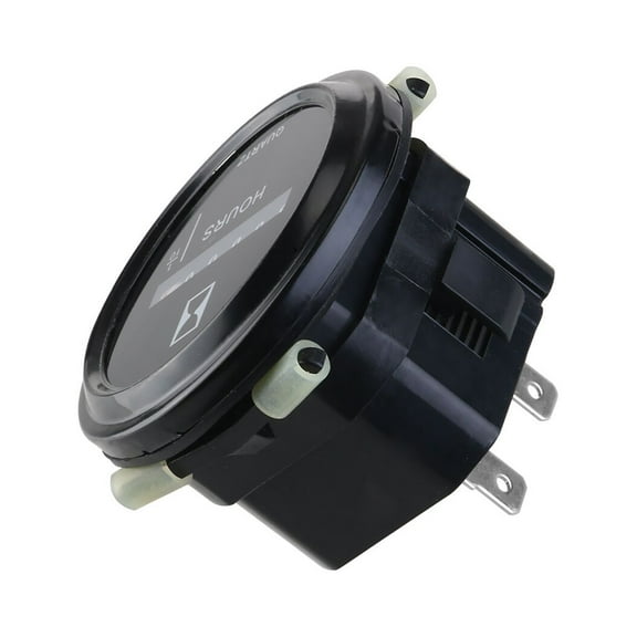 Luxshiny 1Pack Round Black Plastic and Metal Hour Meter Gauge for Marine Boat Engine Industrial Timing 2Inch