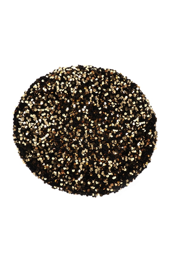 1Pack Sequin Berets for Women Golden Cotton Shimmer Effect Fashionable Christmas Themed Parties
