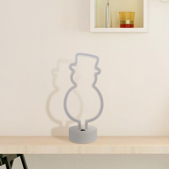 Luxshiny Xmas Snowman Modeling Light White Plastic LED for Decor 1Pc