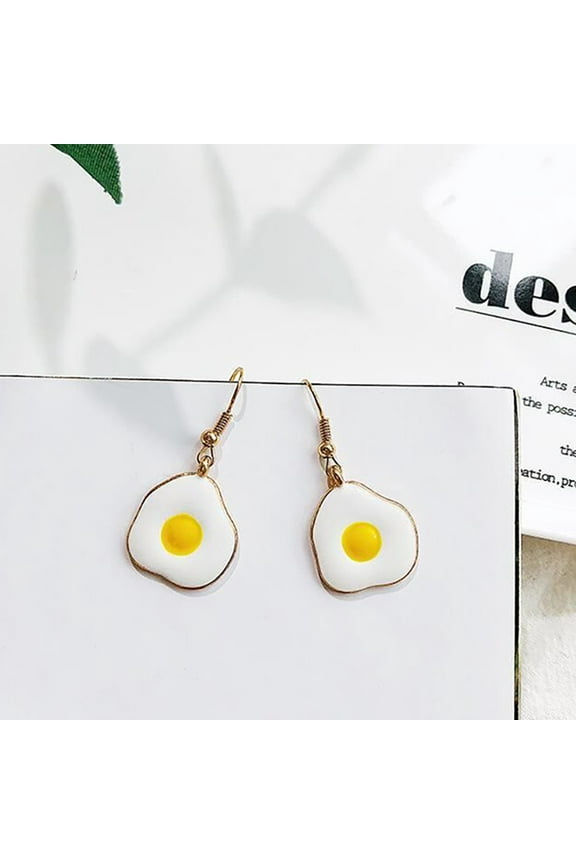 1Pair All Match Poached Egg Earrings Multicolor Ear Accessory for Stylish Outfits