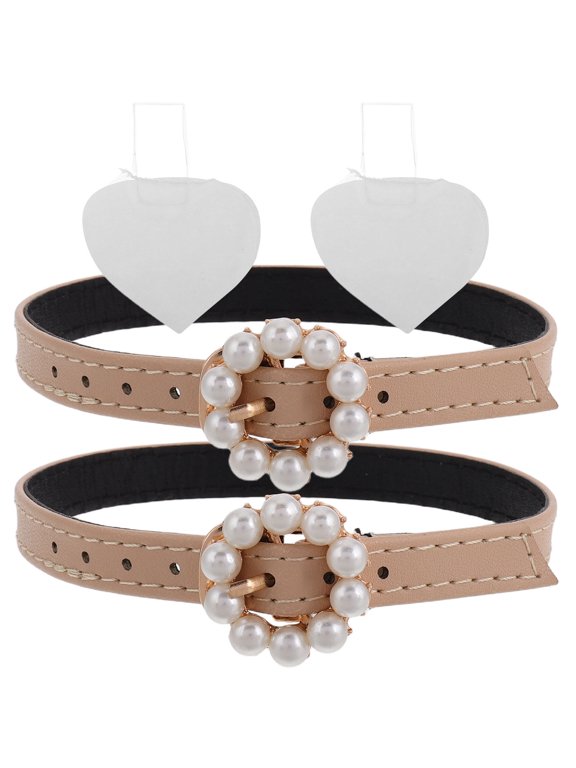 Adjustable Beige Matte Ankle Straps with Buckle for High Heels 1 Pair