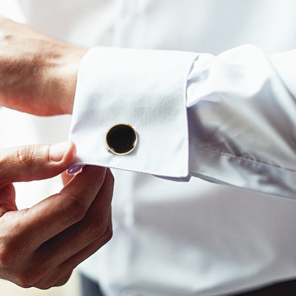 Luxshiny 1Pair Black Copper Button Covers Stylish Cufflink for Wedding and Corporate Shirts