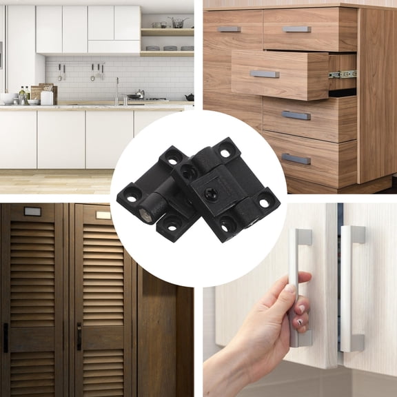 Luxshiny 1 Pair Black Plastic Cabinet Hinges with Adjustable Torque and 90 Degree Door Positioning for Industrial Applications