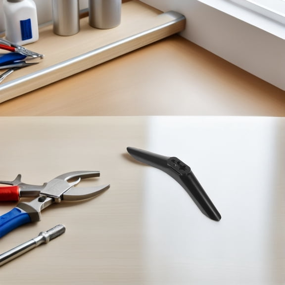 Luxshiny 1Pair Easy Install TV Replacement Base Legs with Universal Design Black Plastic Material