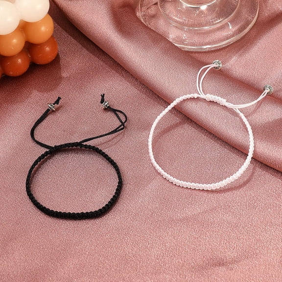 Luxshiny 1Pair Fashionable Matching Rope Bracelets for Him and Her Lightweight Braided Couple Accessories