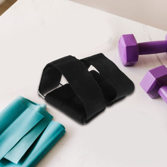 Luxshiny 1Pair Fitness Leg Extension Attachment Black Dumbbell Holder Straps for Gym and Home Use