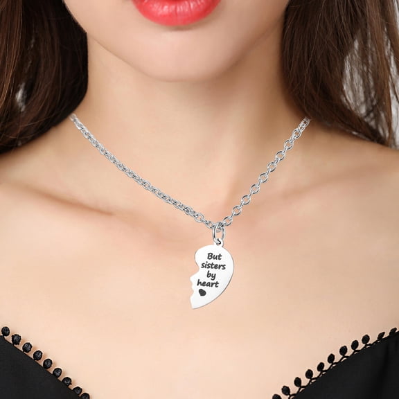 Luxshiny 1 Pair Valentines Necklace Heart Pendant Necklace for Birthday