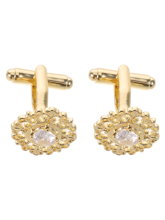 Durable Copper Cufflinks with Rhinestones for Business