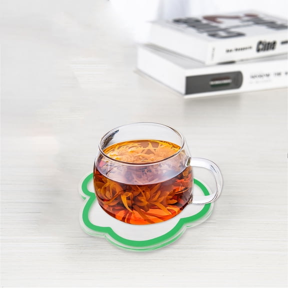 Luxshiny 1Pc Elegant Acrylic Cup Mat Flower Design for Home and Restaurant