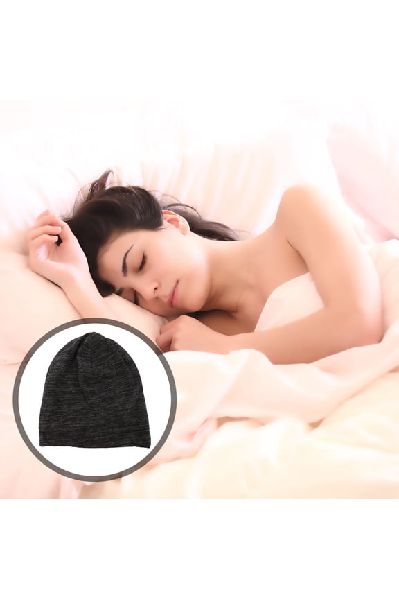 1Pc Black Bonnet Cap for Adult Night Hair Care Smooth Soft Hat for All Seasons