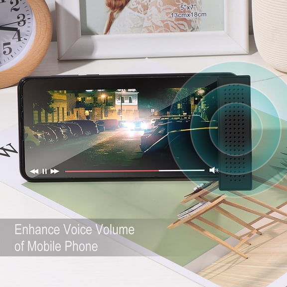 Luxshiny 1Pc Black Plastic Sound Amplifier and Phone Stand with Hifi Effect for Office and Kitchen Use