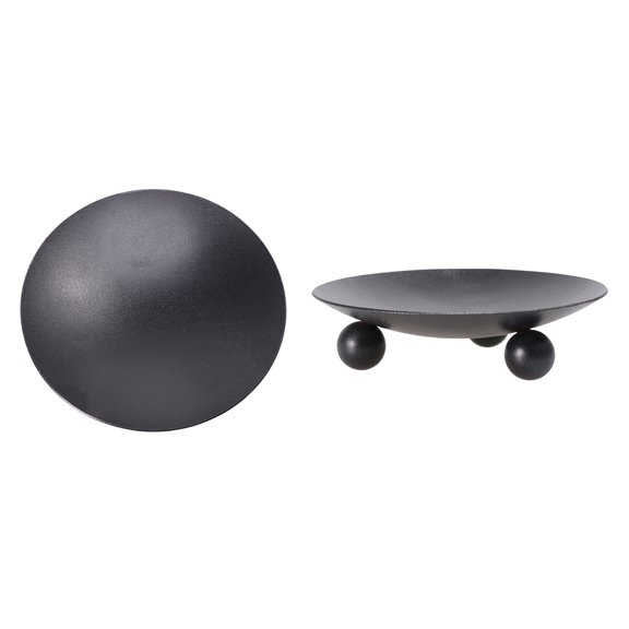 Luxshiny 1Pc Iron Candlelight Dinner Candlestick Tray Black for Indoor Outdoor Parties