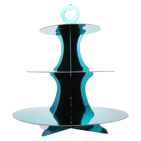 Luxshiny 1Pc Blue Multi-Layer Paper Cake Stand Stable Wide Base for Home Cake Dessert Display