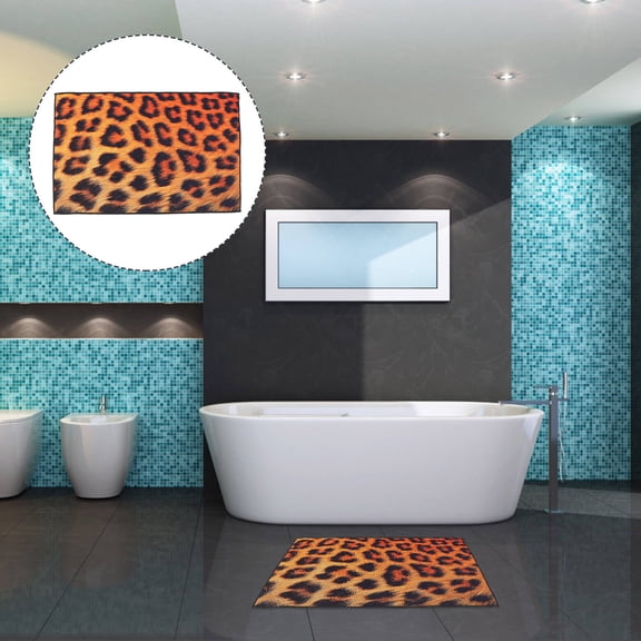 Luxshiny Comfortable Anti-Skid Floor Mat Light Brown Polyester Unique Design for Home Use 1Pc