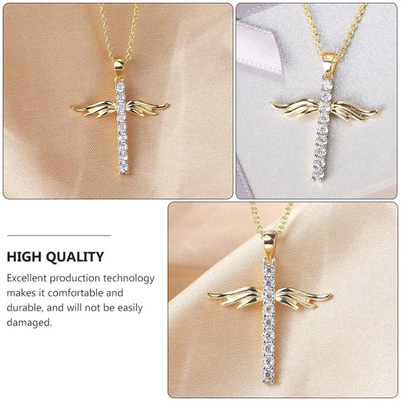Luxshiny Copper Chain For Women Cross Pendant 1Pcs 1.2x1in