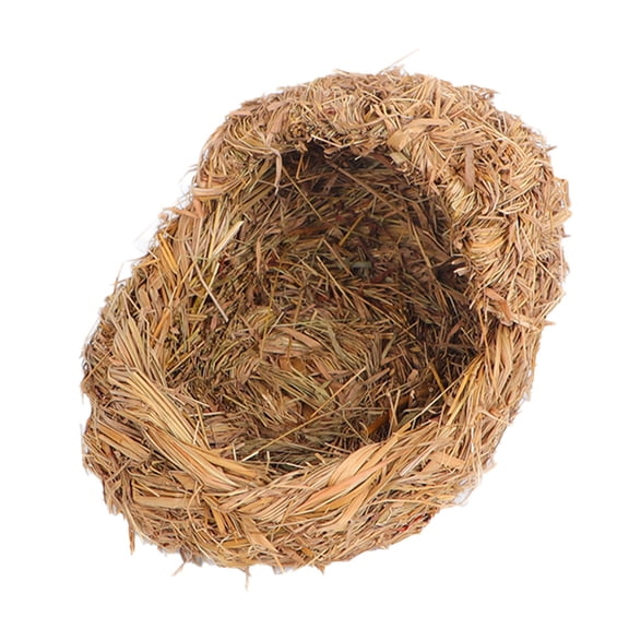Luxshiny Decorative Cat House Straw Woven Pet Nest Cozy Yellow Cat Accessory for Small Pets