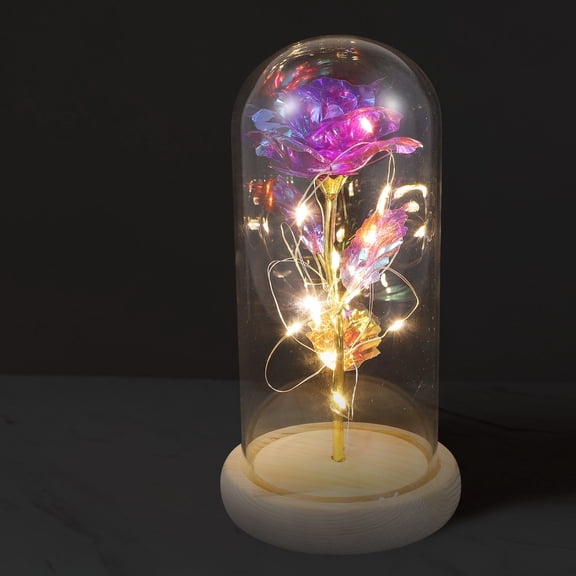 Luxshiny 1Pc Delicate Flower Adorn LED Rose Simulation Flower With Light Illumination For Valentine's Day