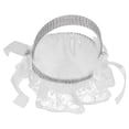 thumbnail image 1 of Luxshiny Elegant White Wedding Basket with Lace Detail for Flower Petal Ceremony, Perfect for Spreading Petals, 1 of 4