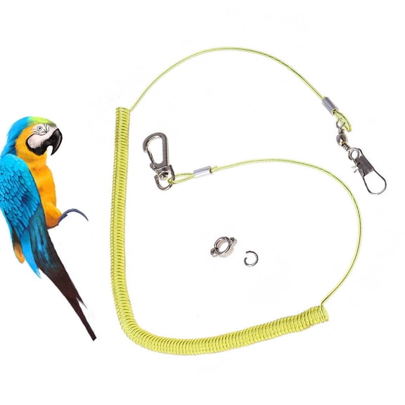 Luxshiny 1Pc Golden Parrot Leash Durable Plastic Steel Wire Training Rope for Outdoor Pet Use