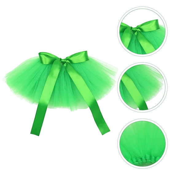 Luxshiny 1Pc Green Dog Mesh Skirt Party Costume Pet Clothes for St Patricks Day