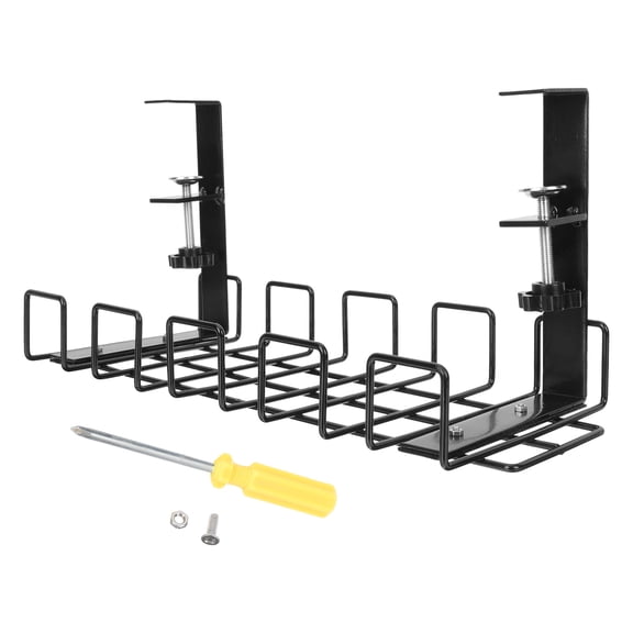 Luxshiny 1Pc Iron Hanging Wire Rack Black Cable Storage Stand for Neat Household and Office Areas