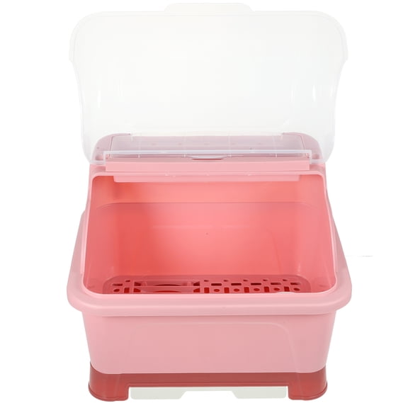 Luxshiny Cutlery Draining Box, Green PP, for Kitchen Storage, Keeps Tableware Dry and Hygienic, 1Pc