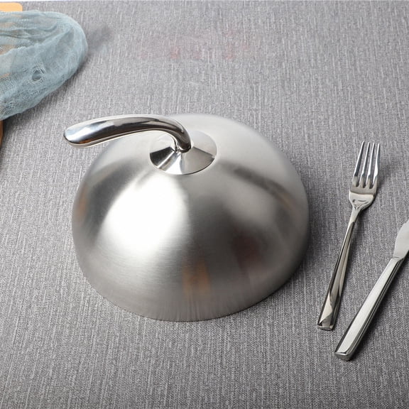 Luxshiny 1Pc Kitchen Stainless Dish Cover Oilproof Round Food Protector for Household Use
