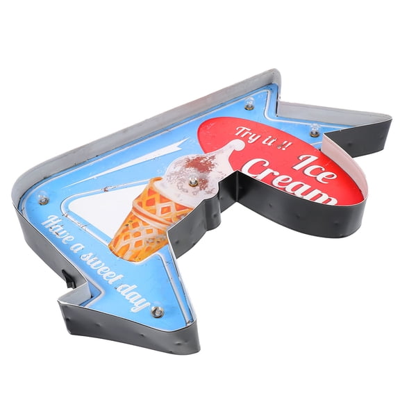 Luxshiny 1Pc LED Ice Cream Advertising Light Board Multi Color Decorative Light for Scene Decor