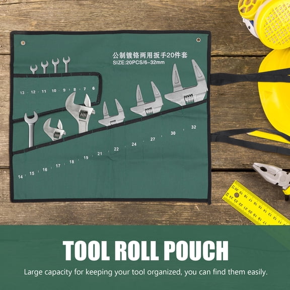 Luxshiny 1Pc Lightweight Olive Green Tool Kit Bag with Large Capacity Wrench Storage Pouch for Easy Carry