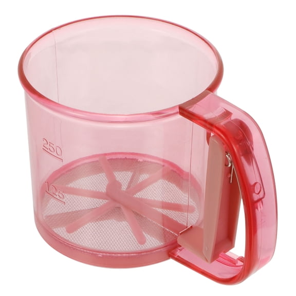 Luxshiny 1Pc Handheld Red Flour Sifter Cup Lightweight Mesh Strainer for Baking Use