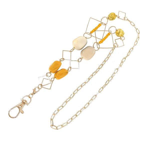 Luxshiny 1Pc Long Sweater Necklace Multi Color Fashion Badge Chain with Sturdy Comfortable Material