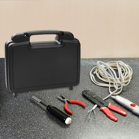 Luxshiny 1Pc Multi-Use Tool Box Black Plastic Durable Tool Storage Case for Handy Use