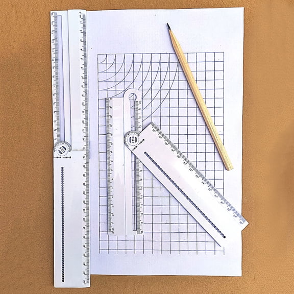 Luxshiny 1Pc Multifunctional Transparent Angle Ruler Rotatable Arc Tool Rustproof for Students and Carpenters