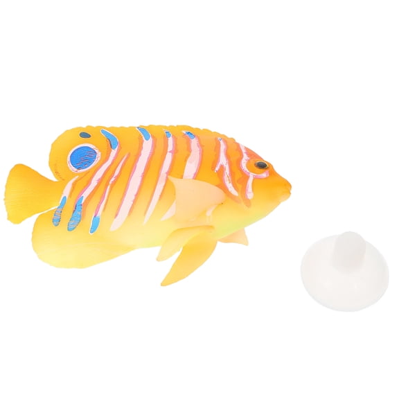 Luxshiny 1Pc Orange Simulation Angelfish Plastic Aquarium Fish Tank Decoration with Realistic Details