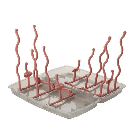 Luxshiny 1Pc Pink Feeding Bottle Storage Rack with Non-Slip Thick Plastic Construction